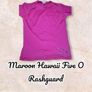 Maroon Hawaii Five O Rashguard